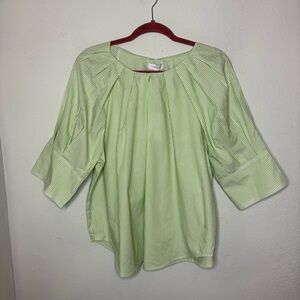 New with Tags Matty M Mint Green Pinstripe Blouse XL